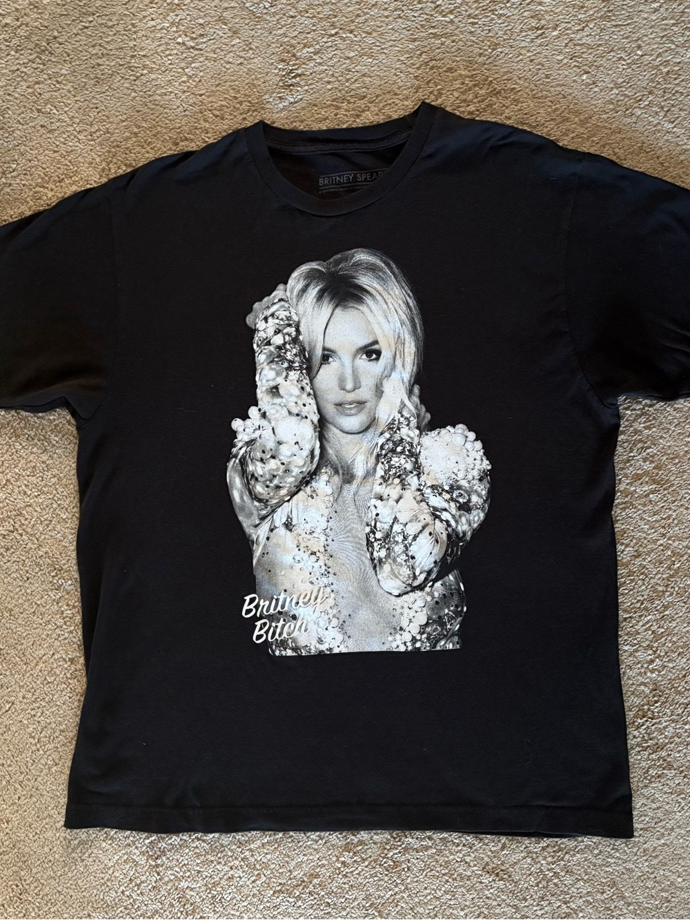Official Britney Spears Black Graphic Tee size L Femme Fatale